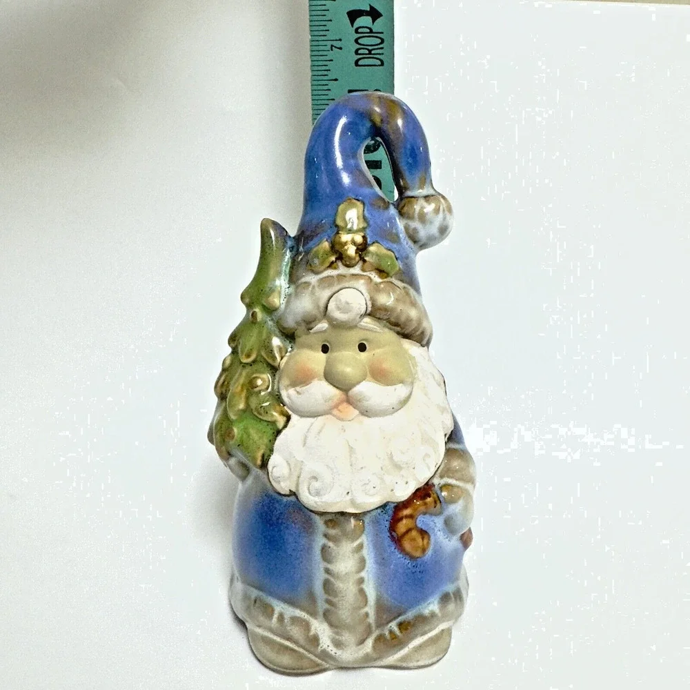 Vintage Ceramic Santa Claus Bell Multicolor Jolly Preowned‎